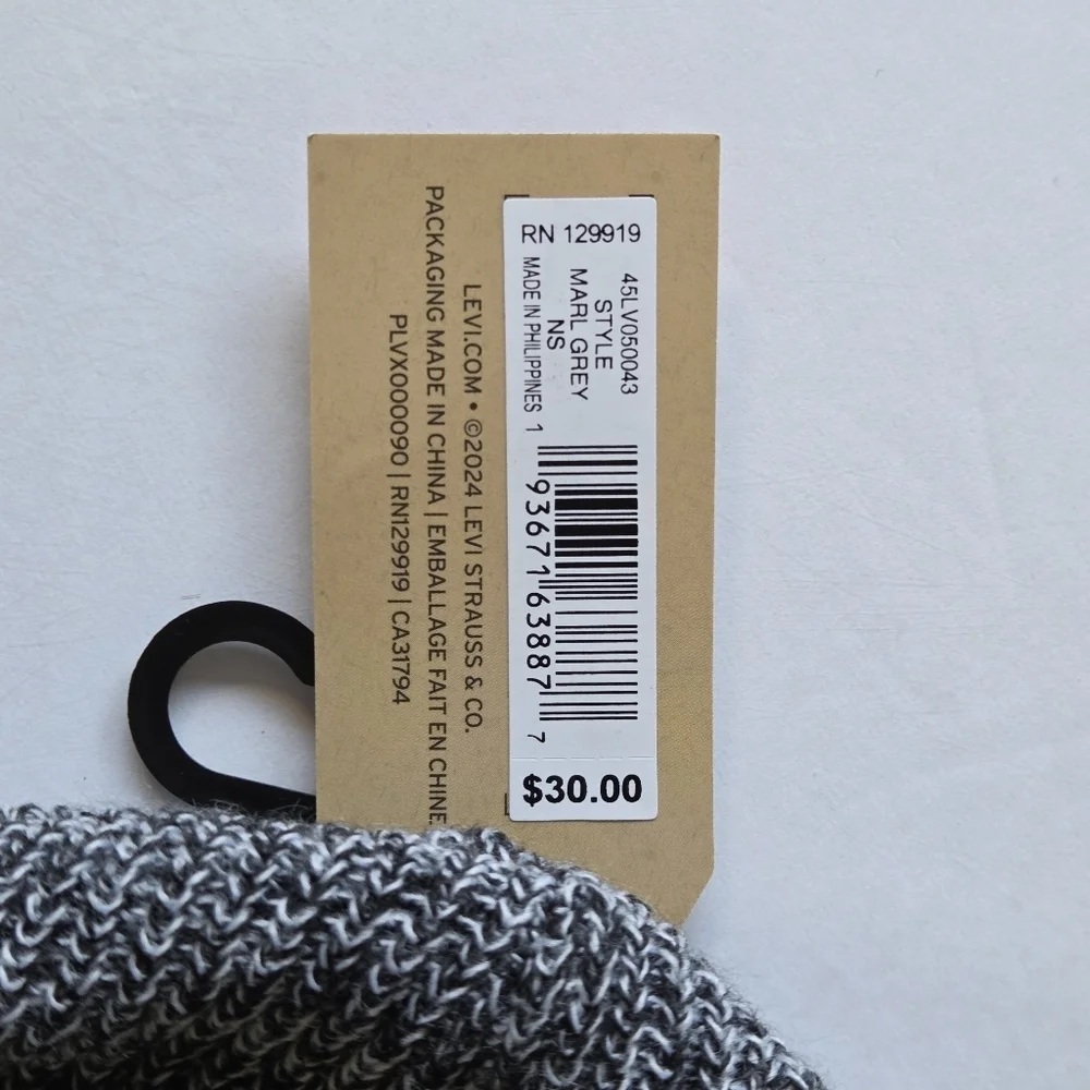 Levi's Charcoal Knit Beanie